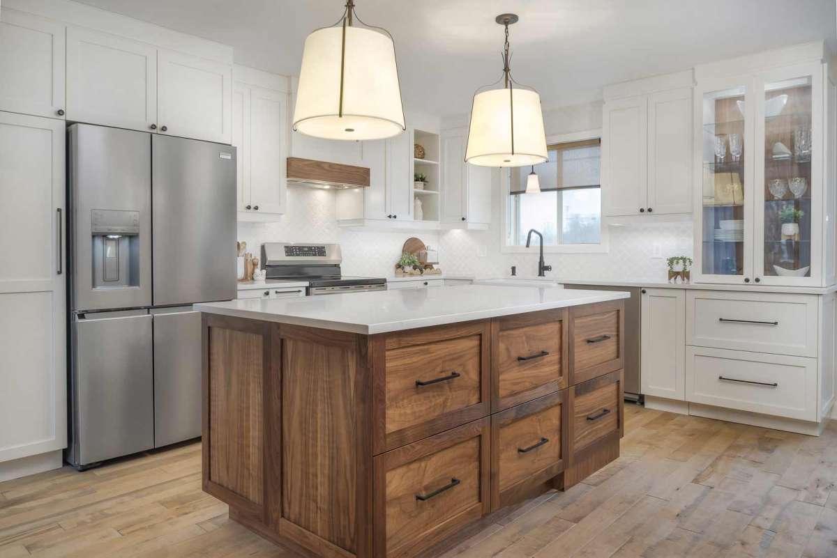 armoires de cuisine de style contemporain rustique à L'Île Perrot