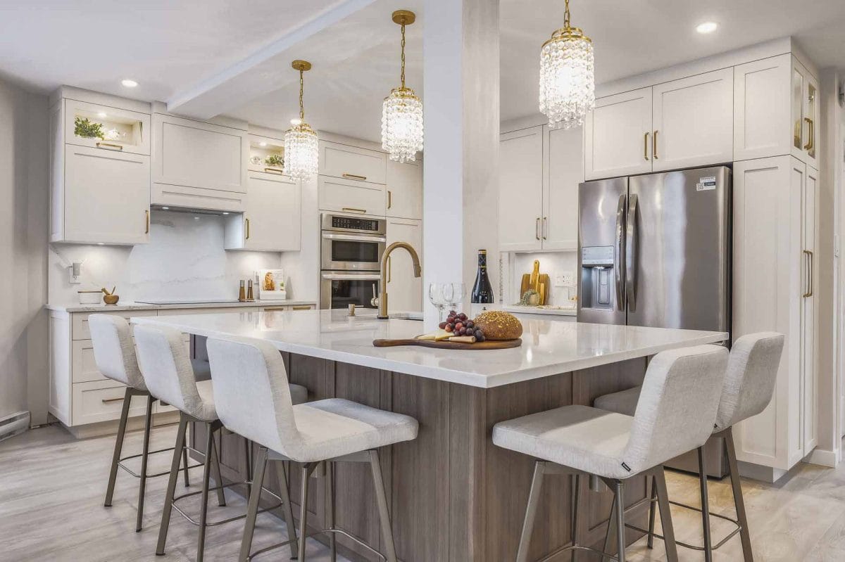 cuisine en L avec grand îlot