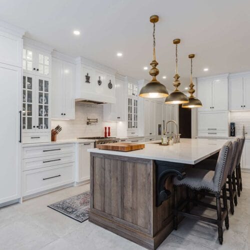 armoires de cuisine en MDF laqué blanc