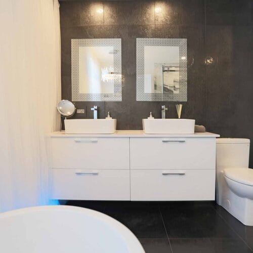 meuble lavabo sur mesure blanc